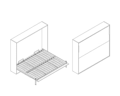 Opklapbed Mechanisme 90x200 Verticaal ontwerp met lattenbodem, ideaal voor ruimtebesparende oplossingen.