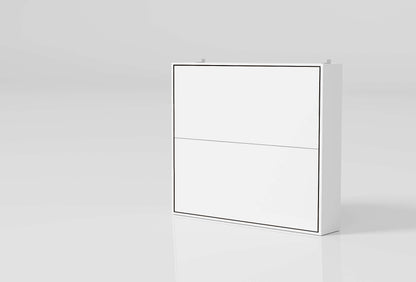 Wit opklapbed met een minimalistisch ontwerp, ideaal voor ruimtebesparing in kleine kamers.