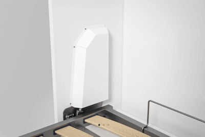 Detail van het mechanisme van het opklapbed 90x200 verticaal – Compaqt Deluxe met houten latten.