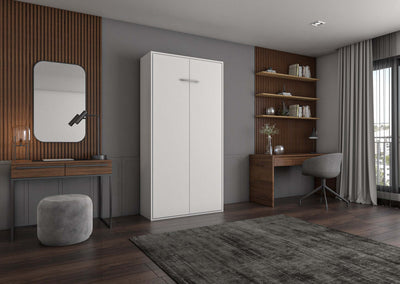 Moderne woonkamer met Compaqt Opklapbed Verticaal MDF 90-200, stijlvolle meubels en sfeervolle inrichting.